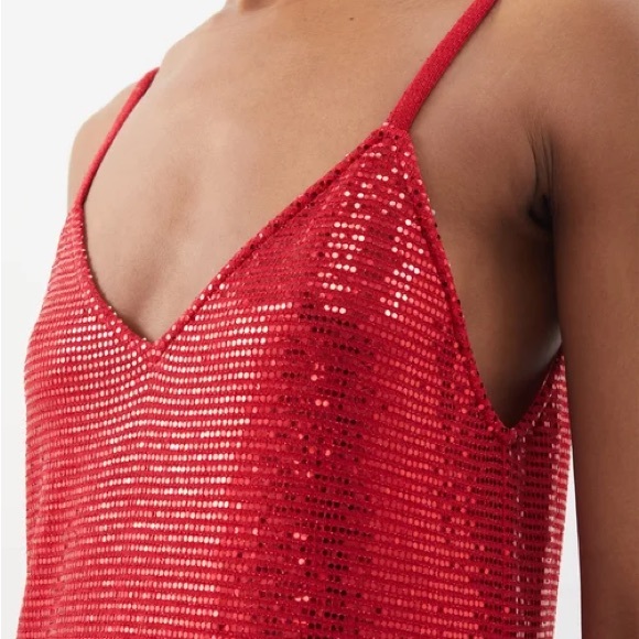 Dodo Bar Or Lita Red Sequinned Jersey Dress - Picture 4 of 5